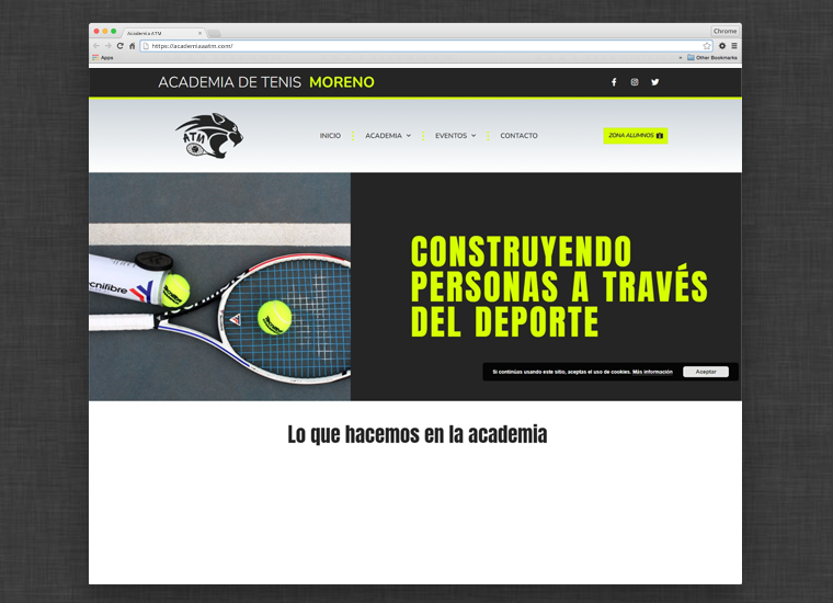 Web Academia de tenis Moreno